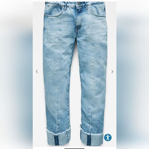 G-Star LANC 3D HIGH STRAIGHT Raw Hem Light Aged Restored 86 Crop Jeans W29 L28 - Picture 4 of 15